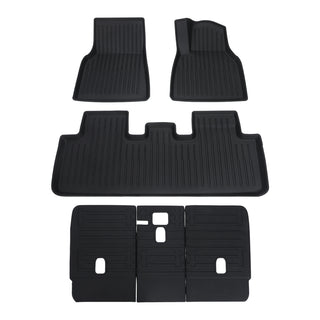 TPE 3D Floor Mats + Rear Seat Back Cover for Model Y - GRAINY PATTERN