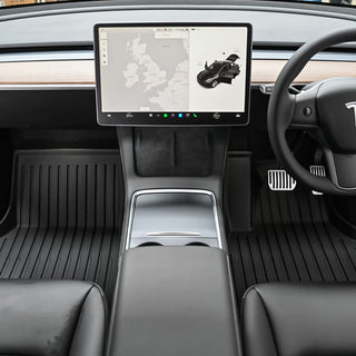 TPE 3D Floor Mats + Rear Seat Back Cover for Model Y - GRAINY PATTERN