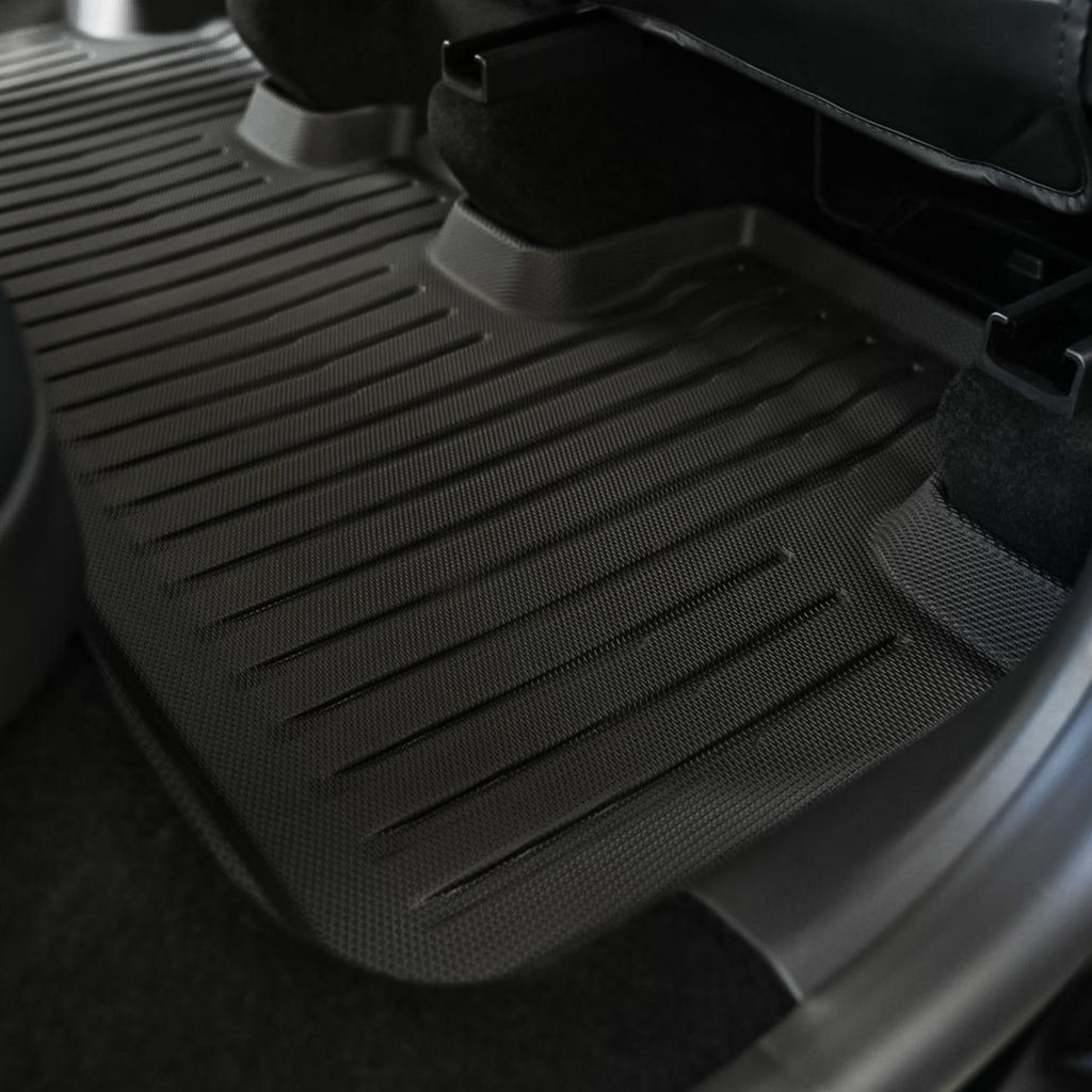 TPE 3D Floor Mats + Rear Seat Back Cover for Model Y - GRAINY PATTERN