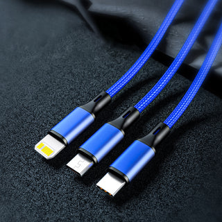 USB-C to 3 in 1 Charging Cable - Blue