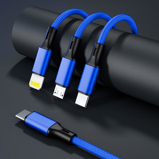 USB-C to 3 in 1 Charging Cable - Blue