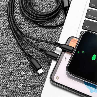 3 in 1 Charging Cable - Black