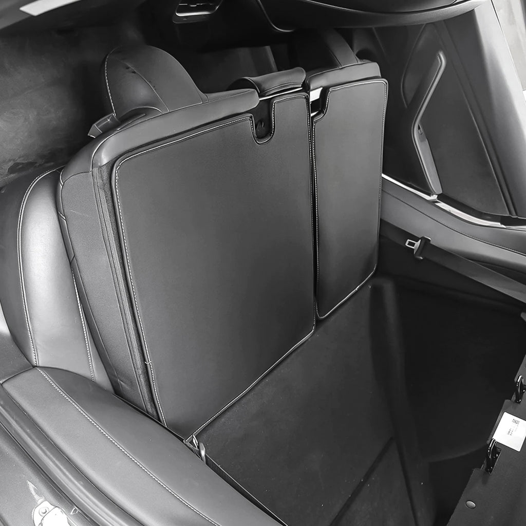 3D Floor Mats + Microfiber Leather Rear Seat Back Cover for Model 3