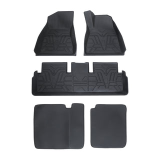 3D Floor Mats + Microfiber Leather Rear Seat Back Cover for Model 3