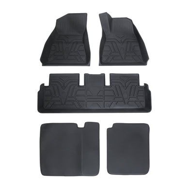3D Floor Mats + Microfiber Leather Rear Seat Back Cover for Model 3