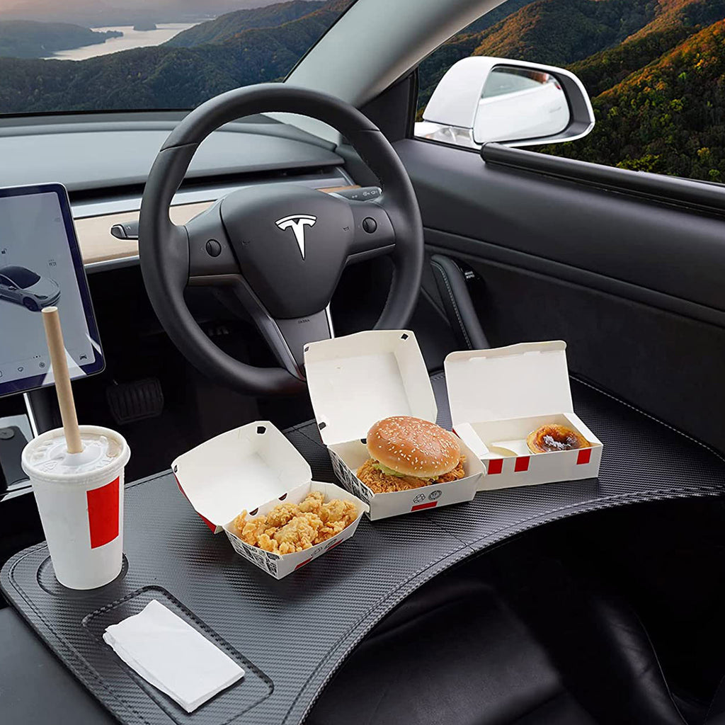 Carbon Fibre Steering Wheel Desk For Tesla Model 3/Y