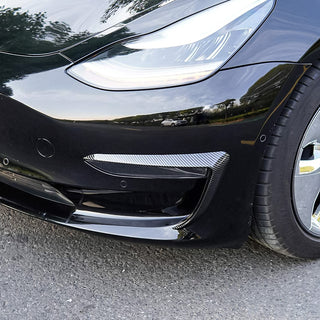 Carbon Fibre Front Fog Light Cover for Model 3
