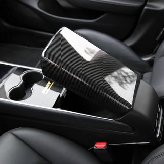Carbon Fibre Centre Armrest Box Cover For Tesla Model 3/Y