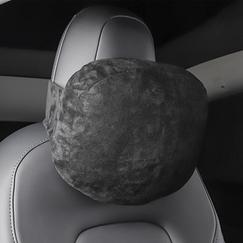 Suede Headrest Neck Pillows for Model 3, X, Y - Black