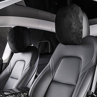 Suede Headrest Neck Pillows for Model 3, X, Y - Black